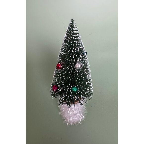 Handcrafted Bottle Brush Tree on Decorated Thread Spool Holiday Décor SPT12 - Picture 4 of 4